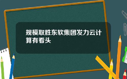 规模取胜东软集团发力云计算有看头