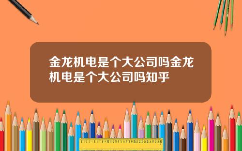 金龙机电是个大公司吗金龙机电是个大公司吗知乎