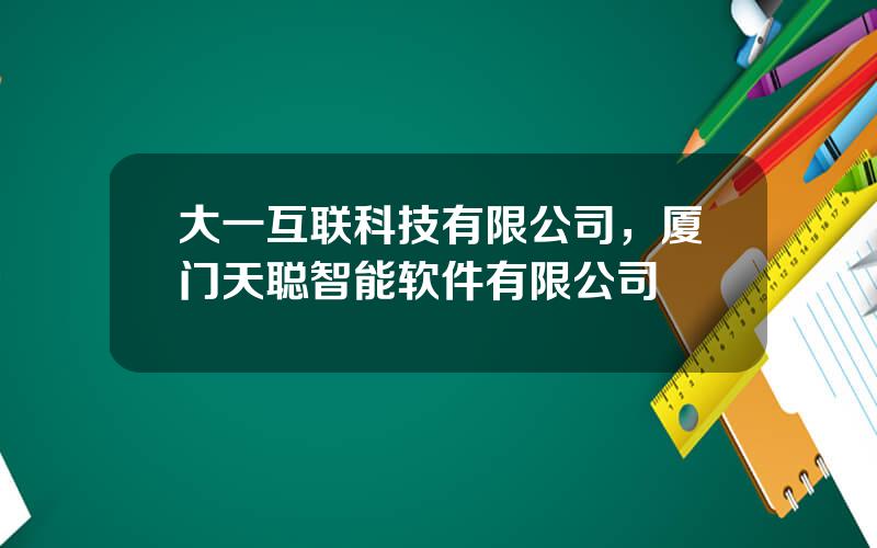 大一互联科技有限公司，厦门天聪智能软件有限公司