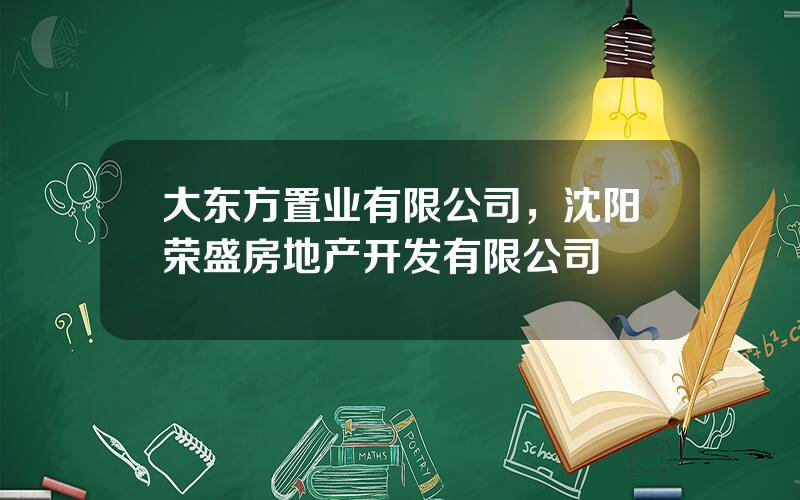 大东方置业有限公司，沈阳荣盛房地产开发有限公司