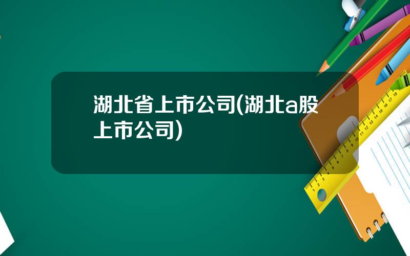 湖北省上市公司(湖北a股上市公司)