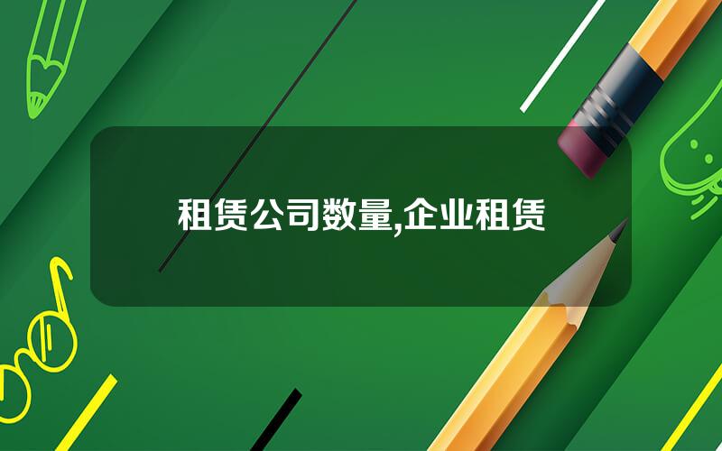 租赁公司数量,企业租赁