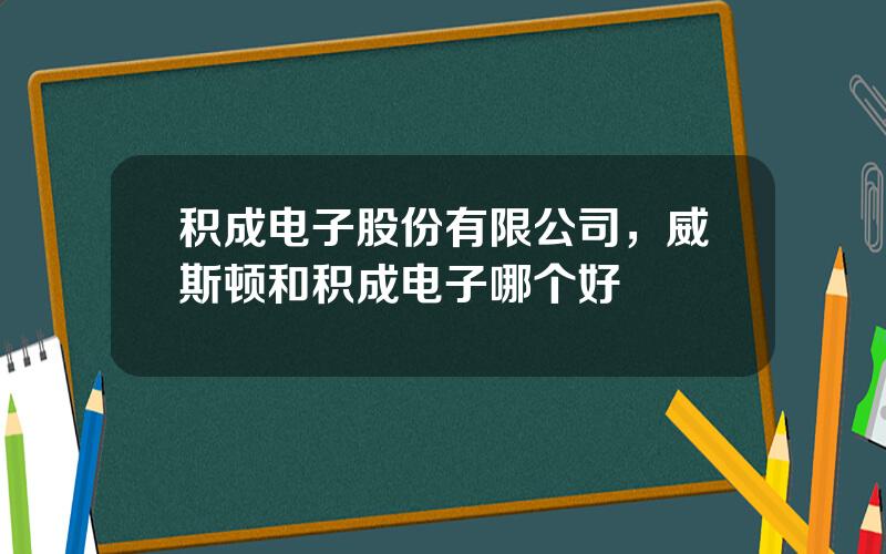 积成电子股份有限公司，威斯顿和积成电子哪个好