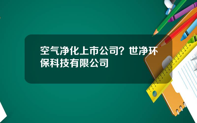 空气净化上市公司？世净环保科技有限公司