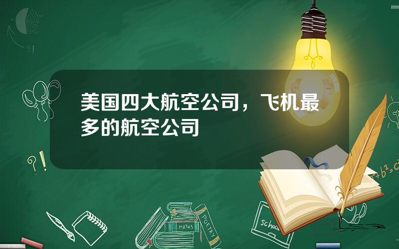 美国四大航空公司，飞机最多的航空公司