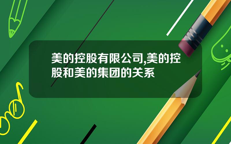美的控股有限公司,美的控股和美的集团的关系