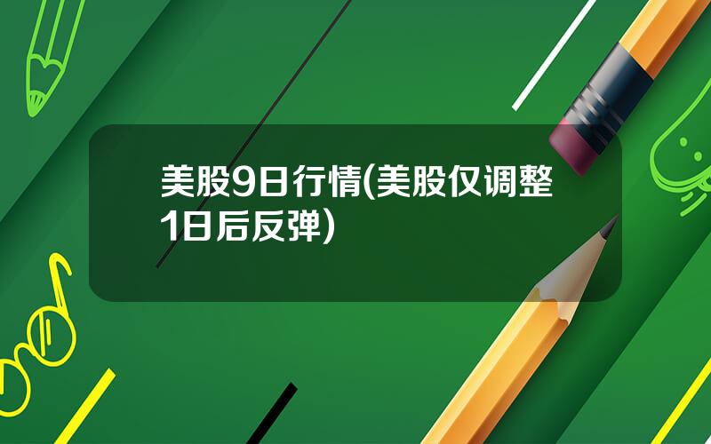 美股9日行情(美股仅调整1日后反弹)