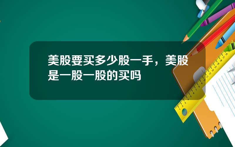 美股要买多少股一手，美股是一股一股的买吗