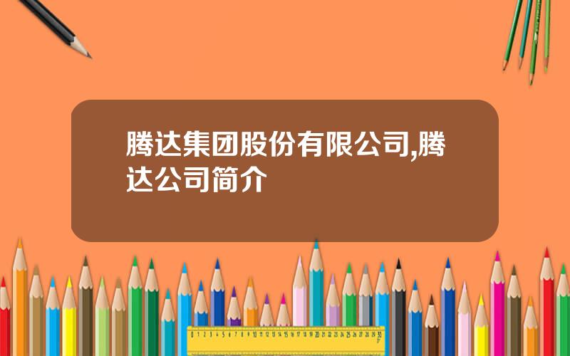 腾达集团股份有限公司,腾达公司简介