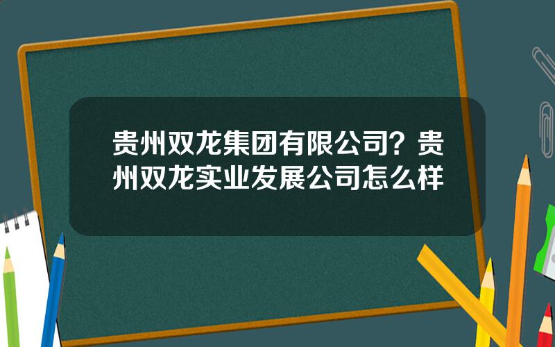 贵州双龙集团有限公司？贵州双龙实业发展公司怎么样