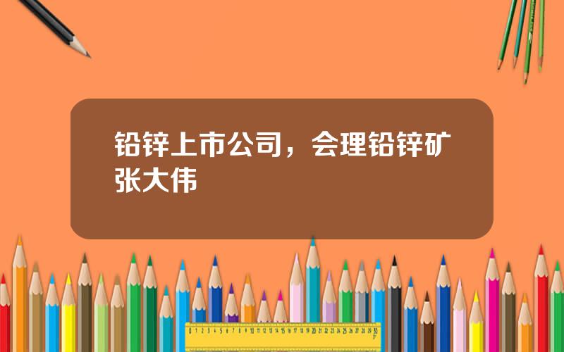 铅锌上市公司，会理铅锌矿张大伟